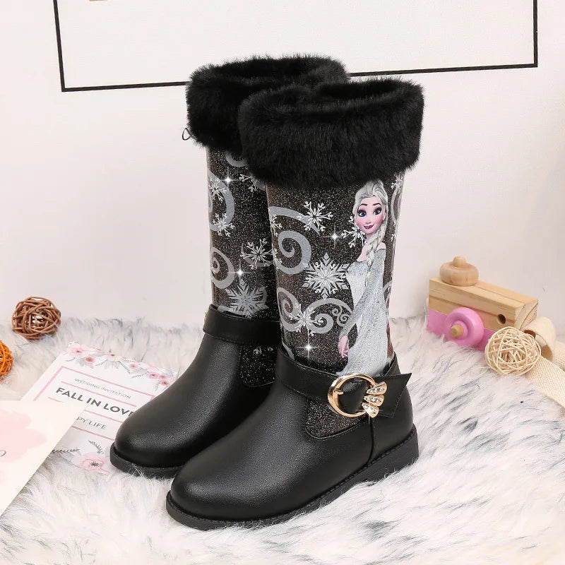 Disney Girls' Leather Boots Winter