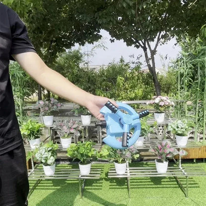 Sistema de riego automático rotatorio para plantas de jardín