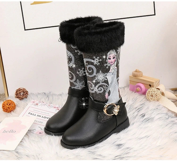 Disney Girls' Leather Boots Winter