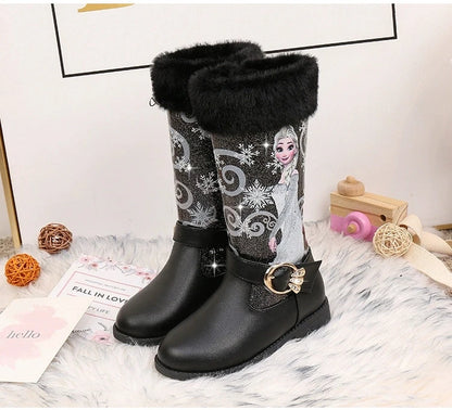Disney Girls' Leather Boots Winter