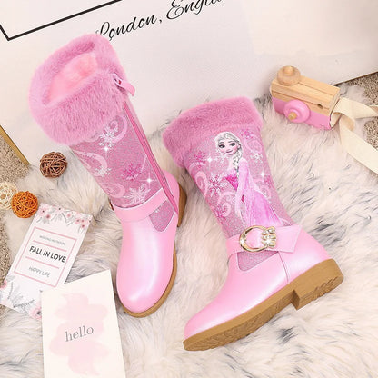 Disney Girls' Leather Boots Winter