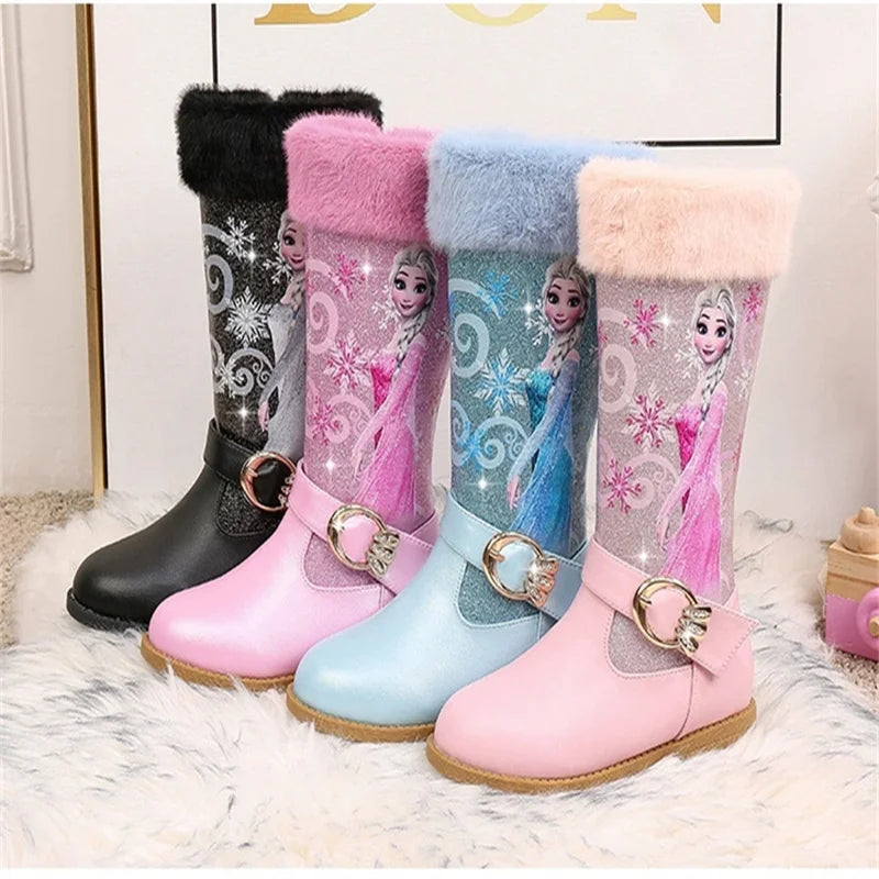Disney Girls' Leather Boots Winter