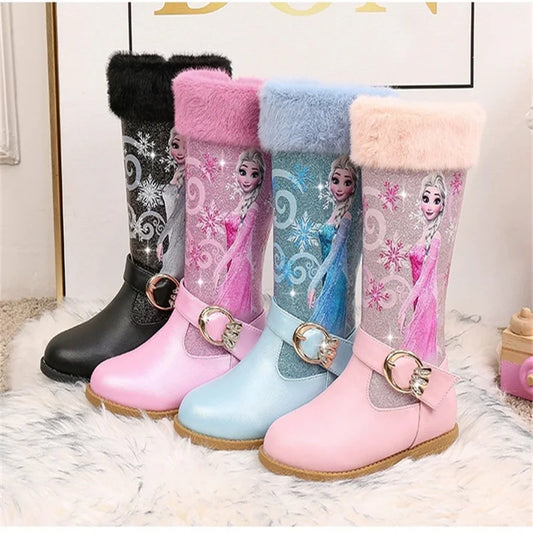 Disney Girls' Leather Boots Winter