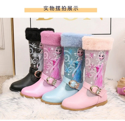 Disney Girls' Leather Boots Winter