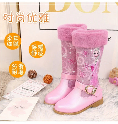 Disney Girls' Leather Boots Winter