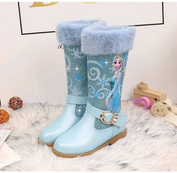Disney Girls' Leather Boots Winter