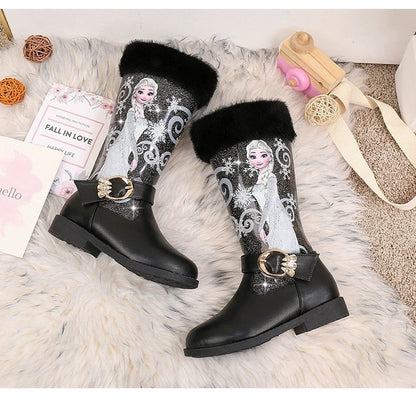 Disney Girls' Leather Boots Winter