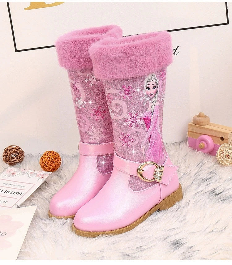 Disney Girls' Leather Boots Winter