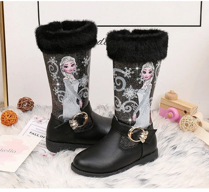 Disney Girls' Leather Boots Winter