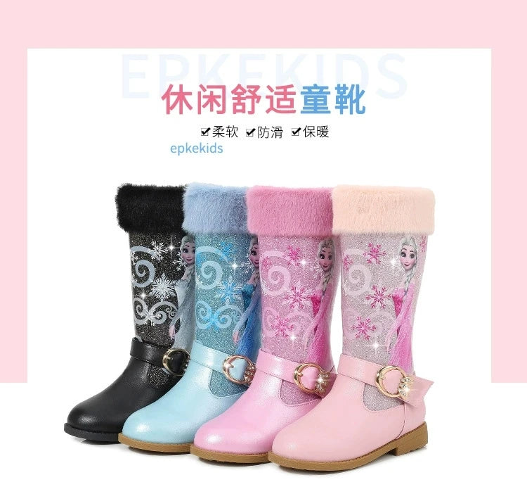 Disney Girls' Leather Boots Winter