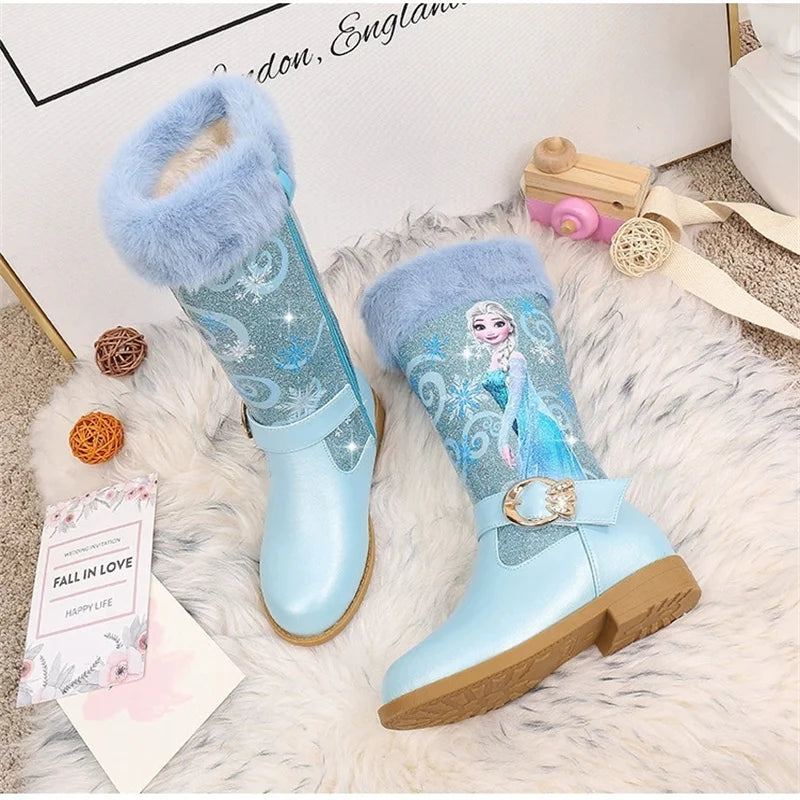 Disney Girls' Leather Boots Winter