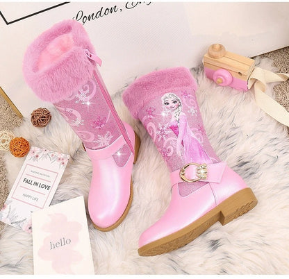 Disney Girls' Leather Boots Winter