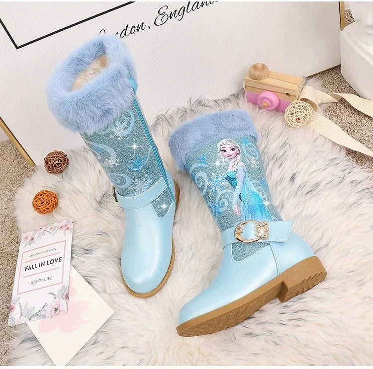 Disney Girls' Leather Boots Winter
