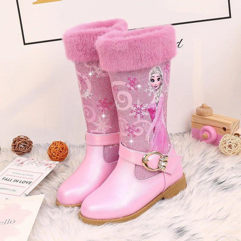 Disney Girls' Leather Boots Winter