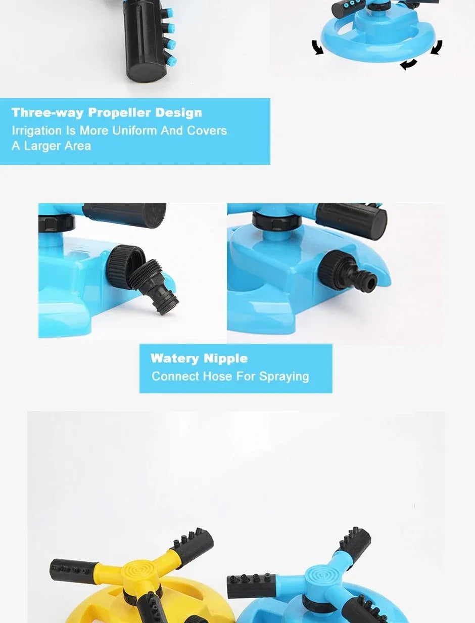 Sistema de riego automático rotatorio para plantas de jardín